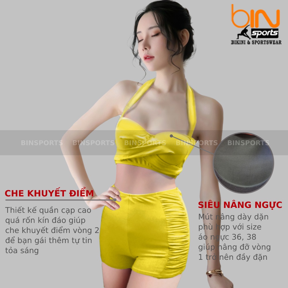 Đồ Bơi Nữ Hai Mảnh Quần Đùi Mặc Đi Biển Bin Sports BHV053