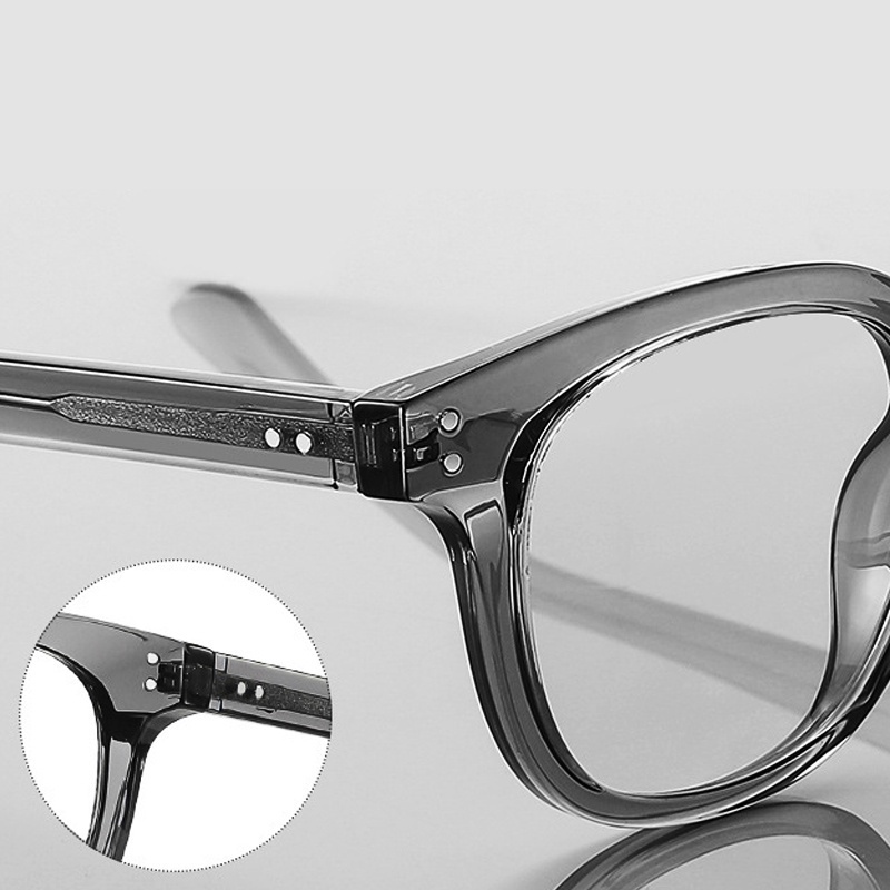 Mắt Kính Gọng Vuông TR90 Bằng Kim Loại Trong Suốt Chống Ánh Sáng Xanh Phong Cách Hàn Quốc Cổ Điển