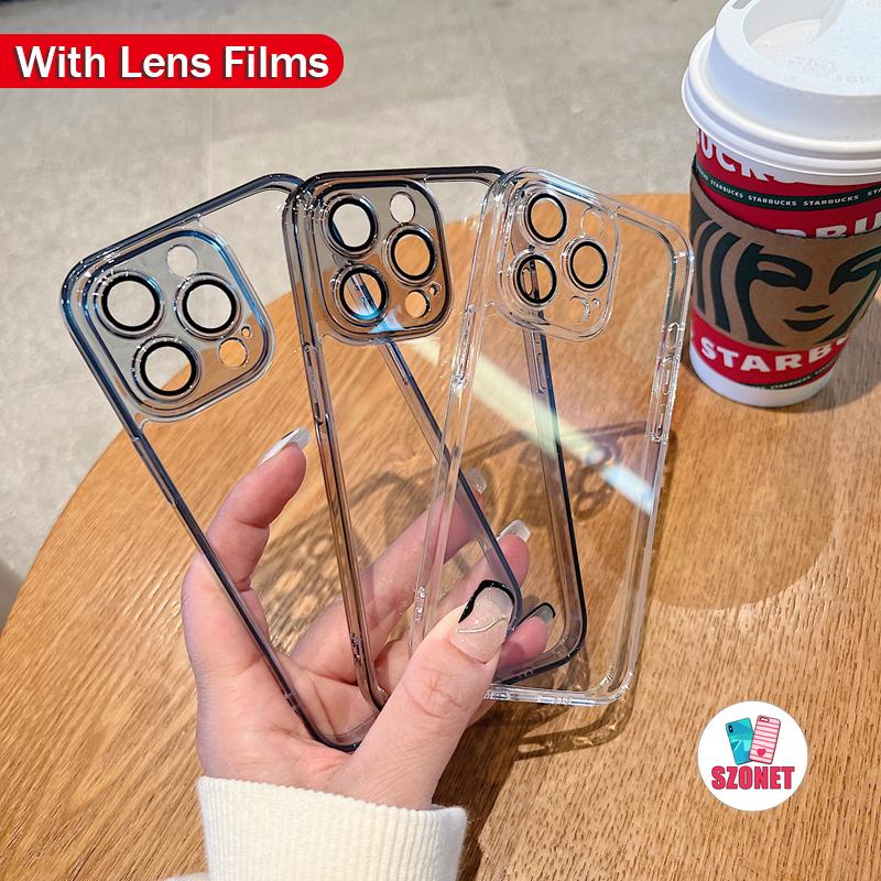 Ốp Điện Thoại Cứng Trong Suốt Chống Sốc HD Cho iPhone 13 12 11 Pro Max XS XR X 8 7 Plus + SE 2020