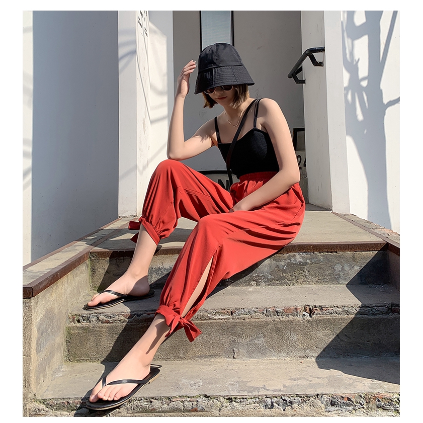 SUXI Quần legging vải chiffon kiểu dáng đơn giản thời trang mùa hè thoải mái cho nữ