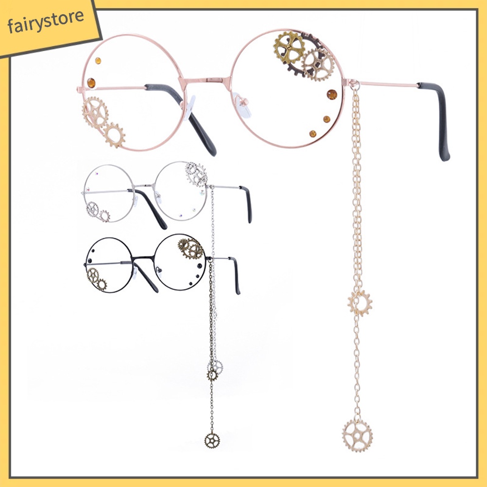 Mắt Kính Gọng Tròn Phong Cách Punk Dành Cho Nam Và Nữ