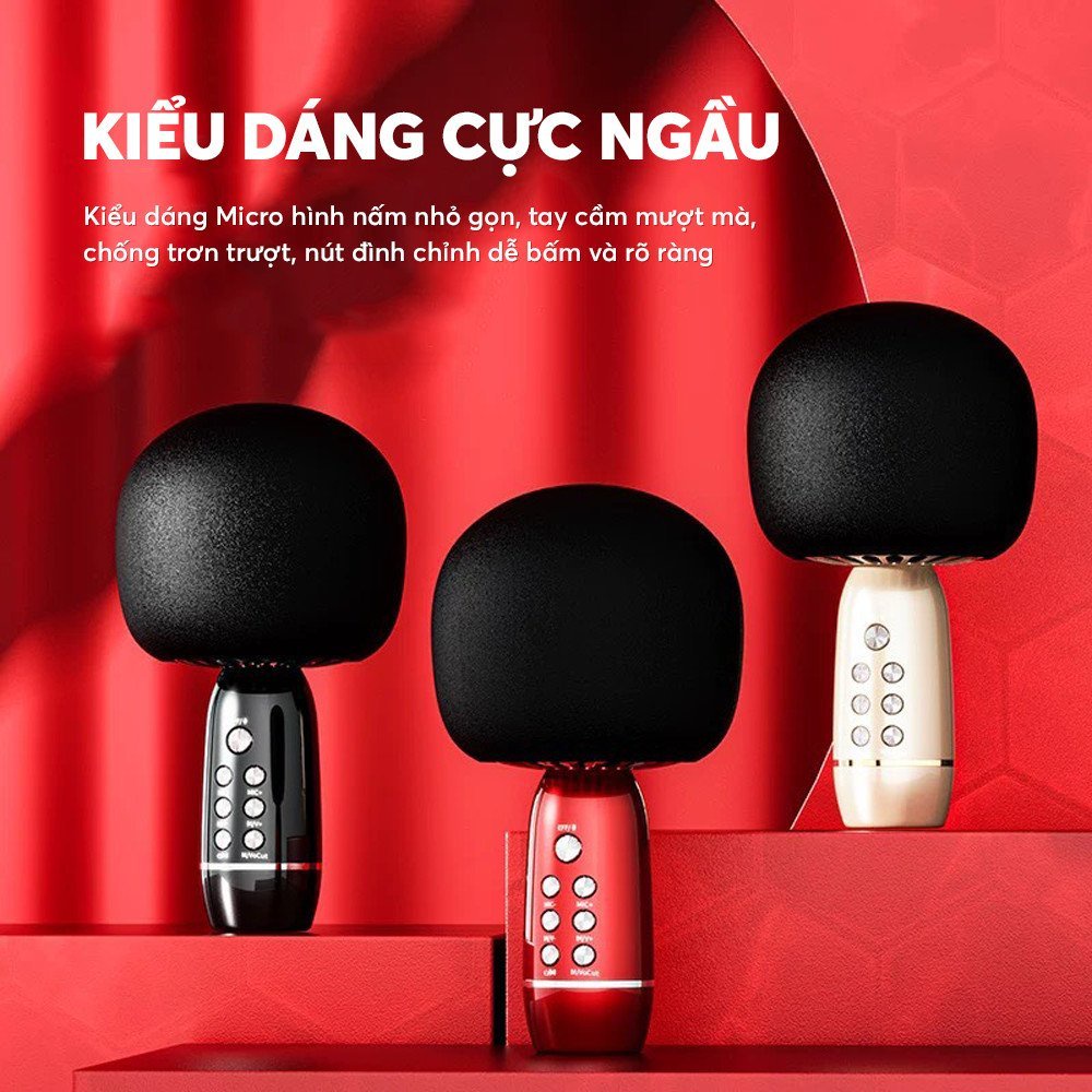 Micro karaoke bluetooth không dây kiêm loa nghe nhạc mini hát kara cao cấp dành cho điện thoại YS09 siêu tiện lợi