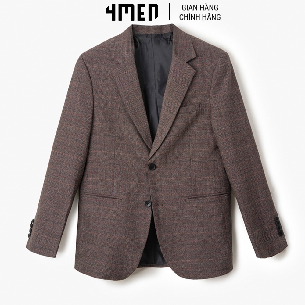 Áo Vest Trơn 4MEN AV003 form Regular Màu Nâu chất vải âu cao cấp, lịch sự