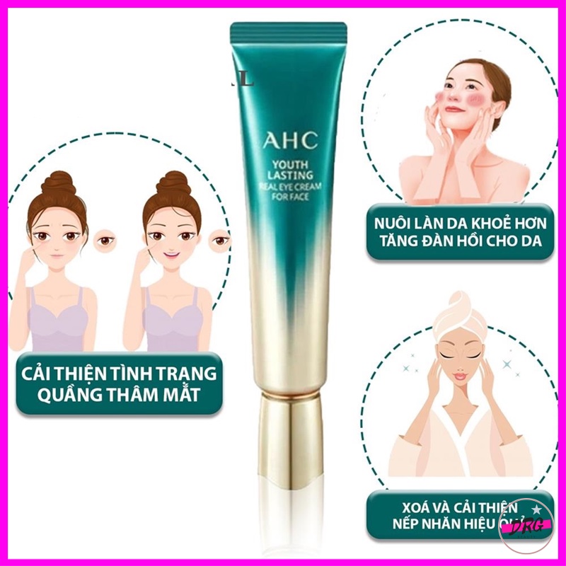 Kem Mắt AHC xanh mẫu mới 2021 bản xanh, kem mắt tăng collagen chống thâm nhăn mắt gấp 2 lần so với bản cũ