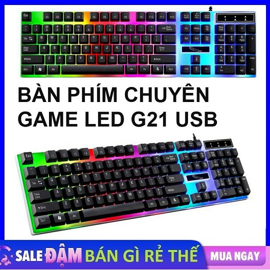 Bàn phím giả cơ chuyên game cao cấp G21 PRO NEW 2019 đèn led 7 màu - CHUYÊN GAME CAO CẤP