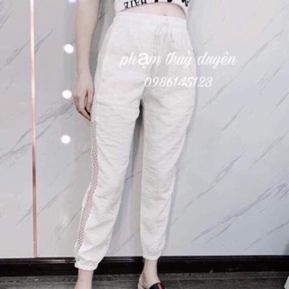 Quần kaki phối lưới hông