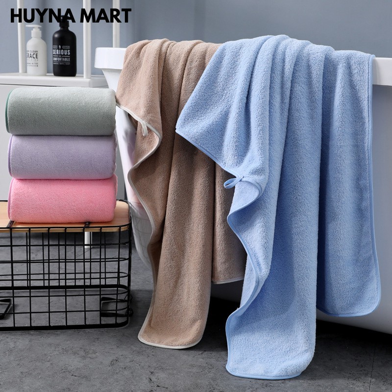 Khăn Tắm Hàn Quốc Cỡ Lớn Cao Cấp Huyna Mart Siêu Mềm Mịn Thấm Hút Khổ 70cm x 140cm NT02