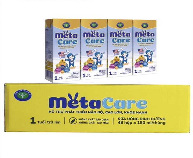 Sữa bột pha sẵn Metacare nhãn vàng 110ml x48 hộp