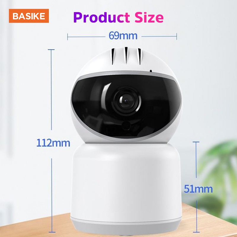 Camera An Ninh IP BASIKE BSK-CMR02 Giám Sát 360 Độ Không Góc Chết Chụp Ảnh HD 1080P