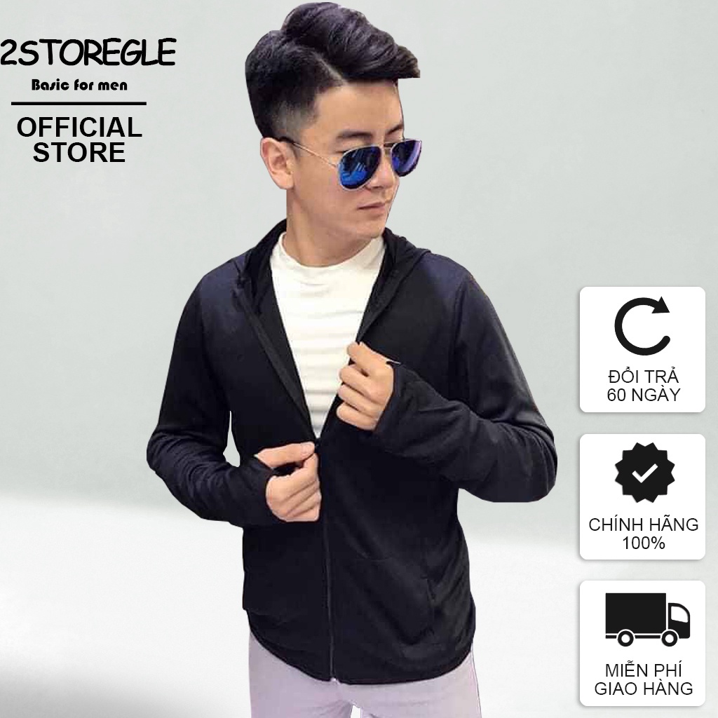 Áo Khoác Chống Nắng Nam Màu Đen 2STOREGLE Chất Đẹp Chống Tia UV Thoáng Khí Thời Trang