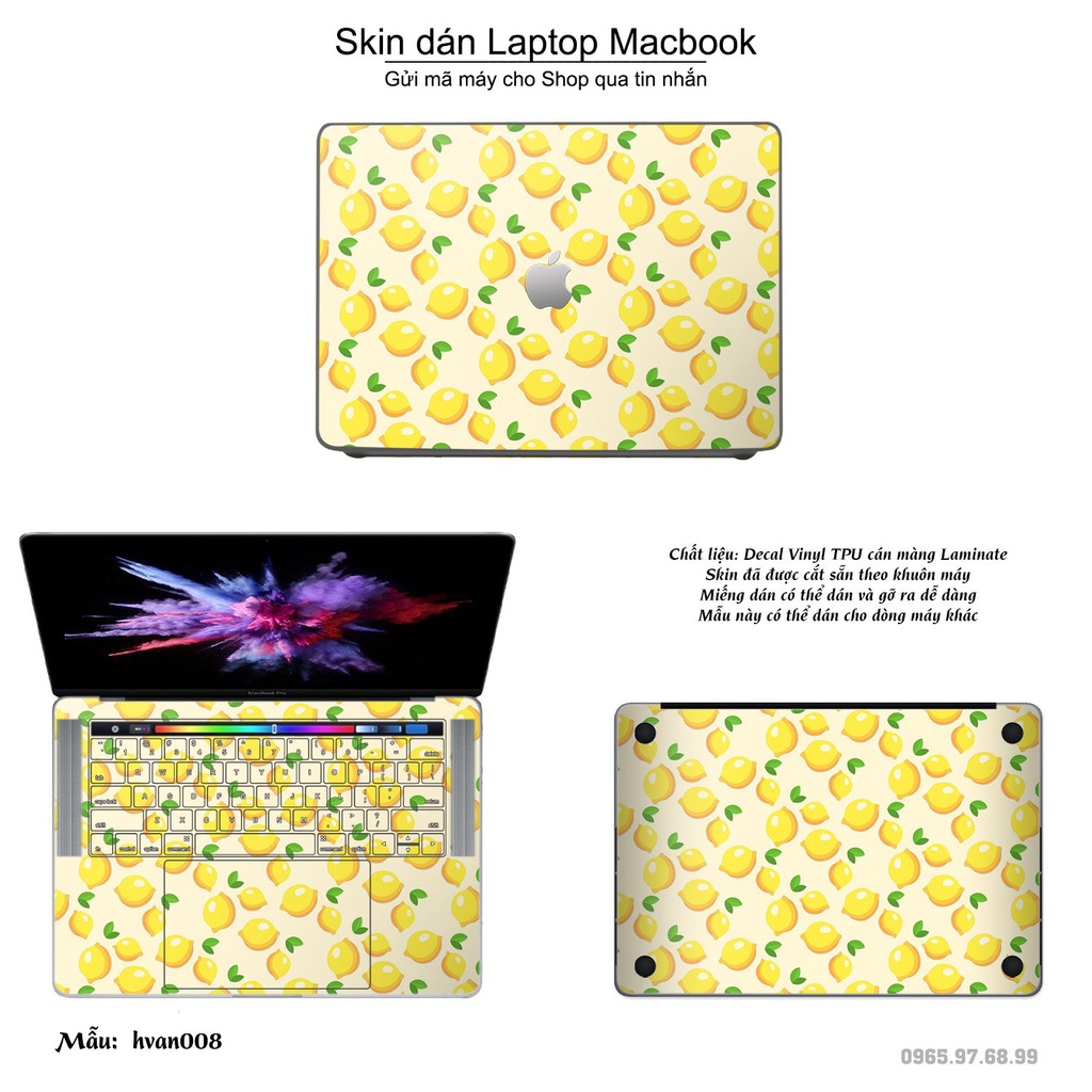 Skin dán Macbook mẫu Hoa văn (đã cắt sẵn, inbox mã máy cho shop)