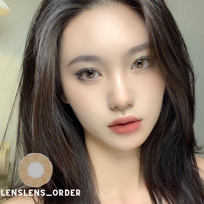 Kính Áp Tròng Lens Mắt Nâu Tây Đủ Độ Cận 0-9 Độ
