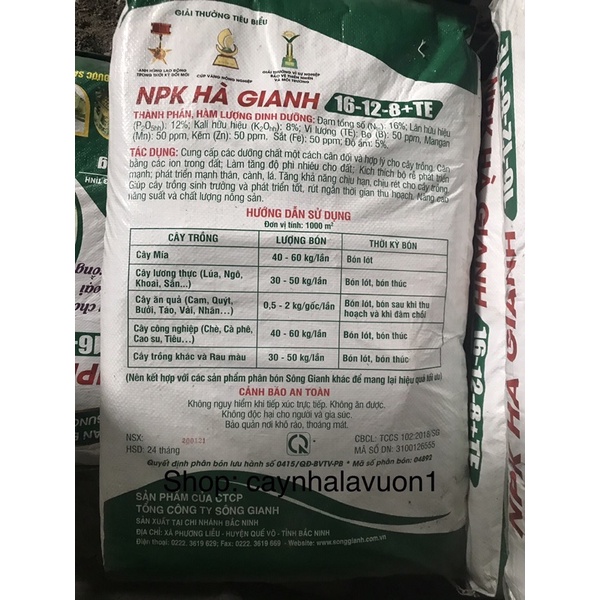 Phân bón NPK cho tất cả các loại cây trồng, giúp cây phát triển nhanh, xanh lá, kích thích ra rễ