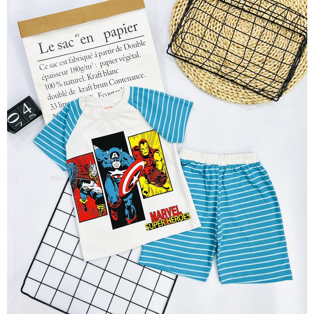 BỘ THUN NGẮN BÉ TRAI SIZE ĐẠI 22-45KG NHIỀU MẪU DỄ THƯƠNG BIGBABY SHOP