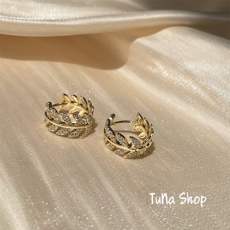 Khuyên tai tròn gắn đá nguyệt quế, Bông tai Bạc nữ đính đá cao cấp TUNASILVER_ 𝐂𝐚𝐦 𝐤𝐞̂́𝐭 𝐜𝐡𝐮𝐚̂̉𝐧 𝐁𝐚̣𝐜_ 𝐓𝐫𝐚𝐧𝐠 𝐬𝐮̛́𝐜 𝐁𝐚̣𝐜