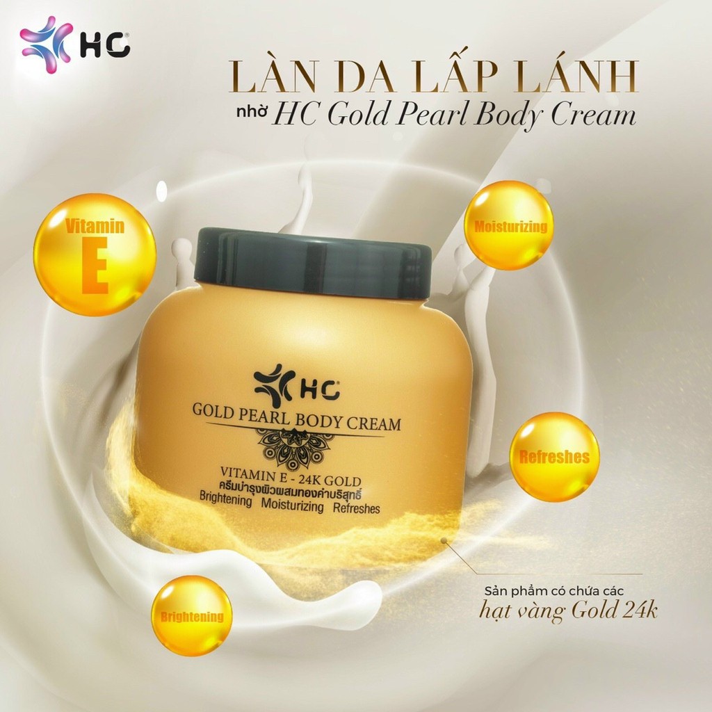 Kem Dưỡng Da HC Tinh Chất Vàng 24K Gold Pearl Body Cream 200ml