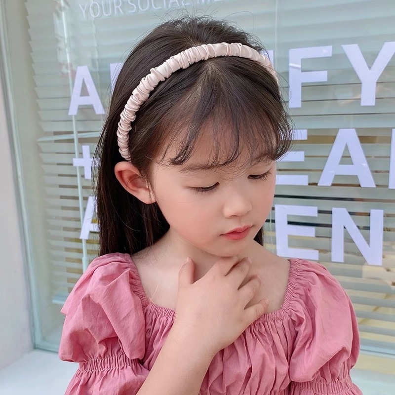 Cài tóc lụa nhún màu pastel nhỏ - Maben