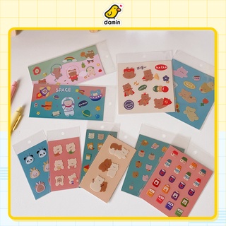 Sticker Hình Dán Gấu Nâu Teddy Trang Trí Sổ Đáng Yêu