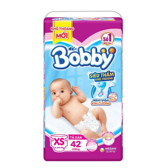 Tã Dán Siêu Thấm Bobby NB42 Miếng Dành Cho Trẻ Sơ Sinh Đến Dưới 5kg