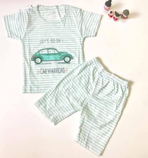 Bộ cotton kẻ ngang