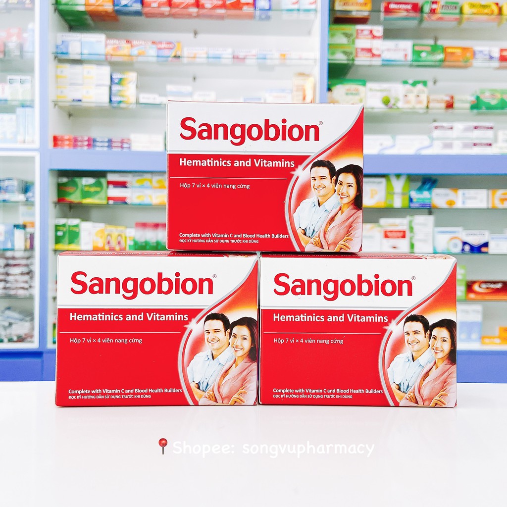 Viên uống Sangobion bổ sung sắt,các thành phần tạo máu và khoáng chất cho bà bầu,người thiếu máu - Hộp 28V