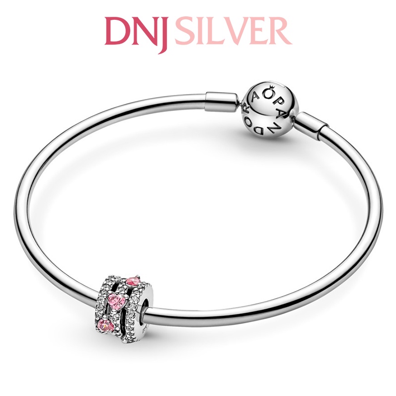 [Hàng cao cấp] Charm bạc 925 cao cấp, hàng chuẩn bạc - Charm Sparkling Triple Halo Hearts thích hợp để mix vòng tay
