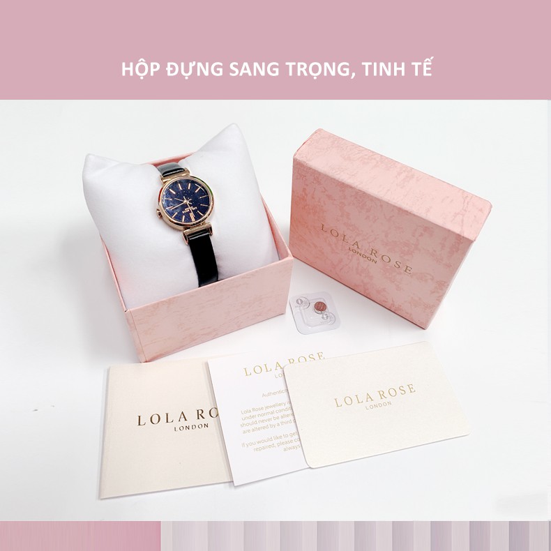 Đồng hồ nữ mặt tròn nhỏ đồng hồ Lolarose đá cẩm thạch galaxy lấp lánh cho cô nàng thanh lịch bảo hành 2 năm LR2048