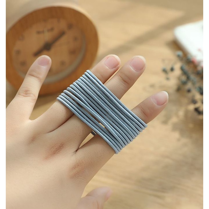 [Set 100] Túi 100 dây cao su buộc tóc co giãn màu trơn phong cách Hàn Quốc cho nữ