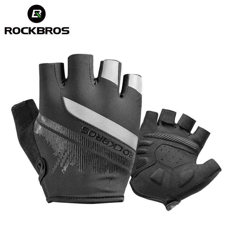 Rockbros Găng Tay Thể Thao Nửa Ngón Chống Sốc Có Thể Chạm Màn Hình Cảm Ứng