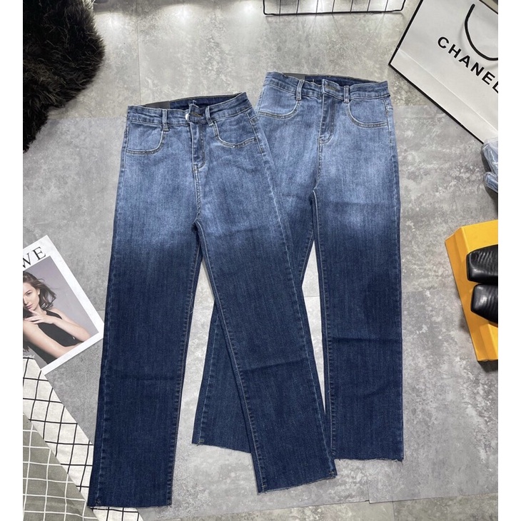 Quần jeans ống đứng loang độc lạ