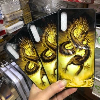 Ốp lưng samsung A50 rồng vàng mặt kính