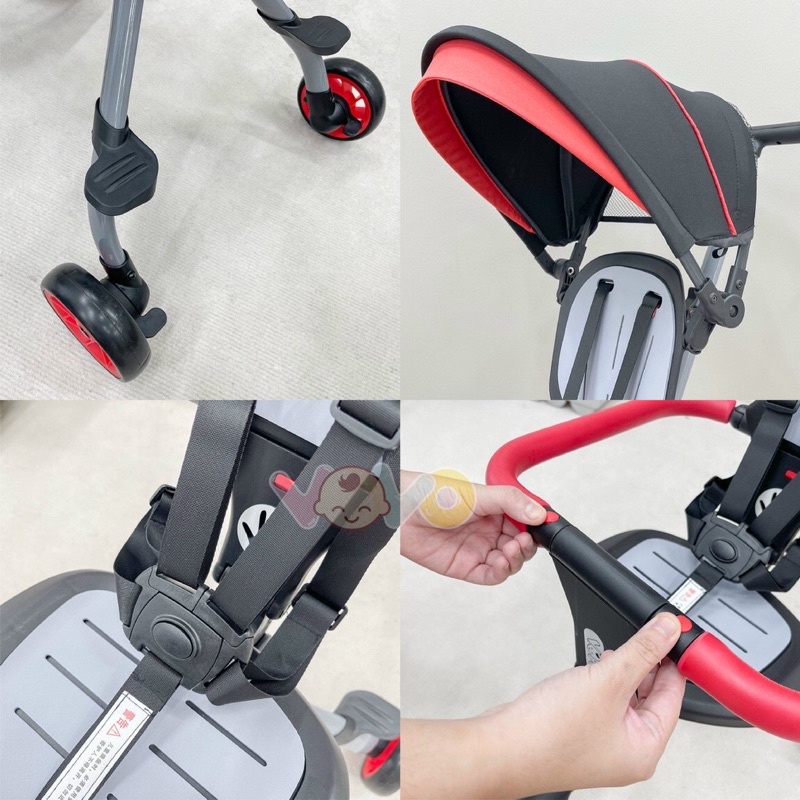 Xe đẩy đảo chiều gấp gọn Vovo có mái ( xe đẩy du lịch Vovo )