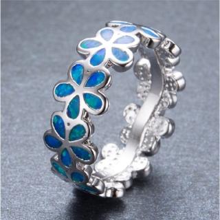 Nhẫn Đeo Tay Kim Loại Khảm Đá Opal Giả Thời Trang Cho Nữ