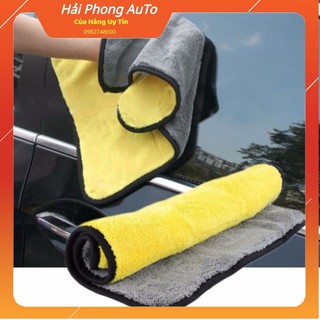 Com bo 10 khăn microfiber 2 lớp lau xe ô tô, nhà cửa chuyên dụng loại 30cm x 60cm