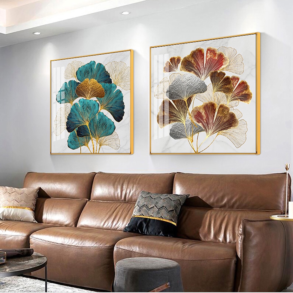 Tranh Tráng Gương Lá bạch Quả May Măn Phong Cách Độc Đáo Trang Trí Phòng Khách/ Phòng Ngủ/ Bàn Ăn/ Làm Quà tặng