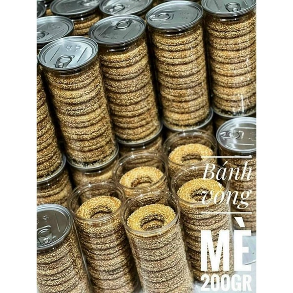 🥯 Bánh vòng mè bơ sữa ( Hộp pet 250gr )🥯