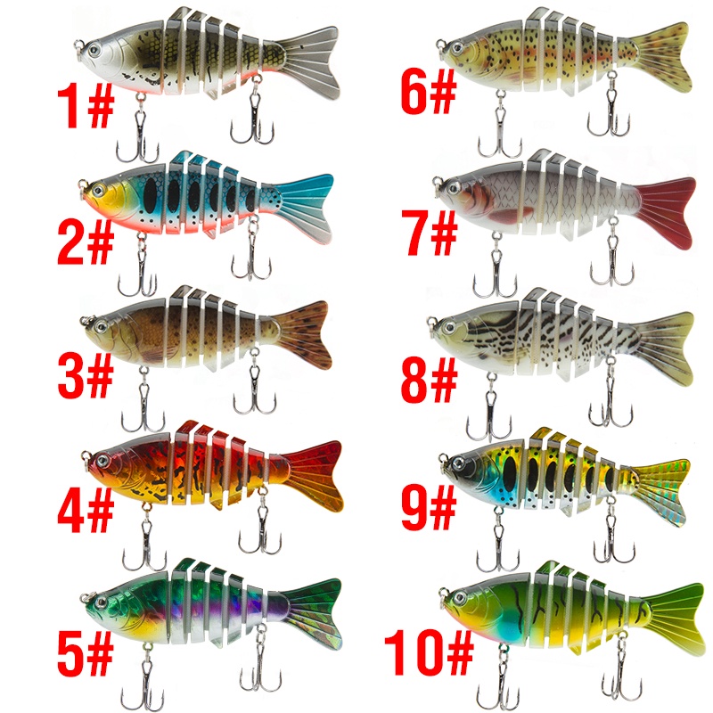 Mồi Câu Cá Giả 7 Khớp Nối 10 Màu 16G / 95Mm