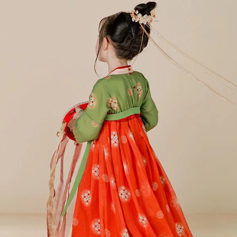 [BB] Đầm Hán Phục Dáng Dài Che Phủ Toàn Diện Phong Cách Trung Hoa Cổ Điển Thời Trang Xuân Hè Dành Cho Bé Gái