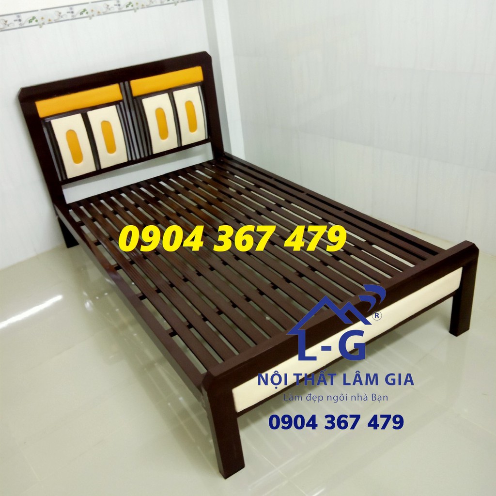 GIƯỜNG SẮT HỘP 4X8 NGANG 1M4 MÀU NÂU SỌC GIÁ RẺ