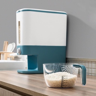 Thùng đựng gạo thông minh - thùng đựng gạo 12 kg 3in1 hình chữ nhật kèm cốc vo gạo tiện lợi