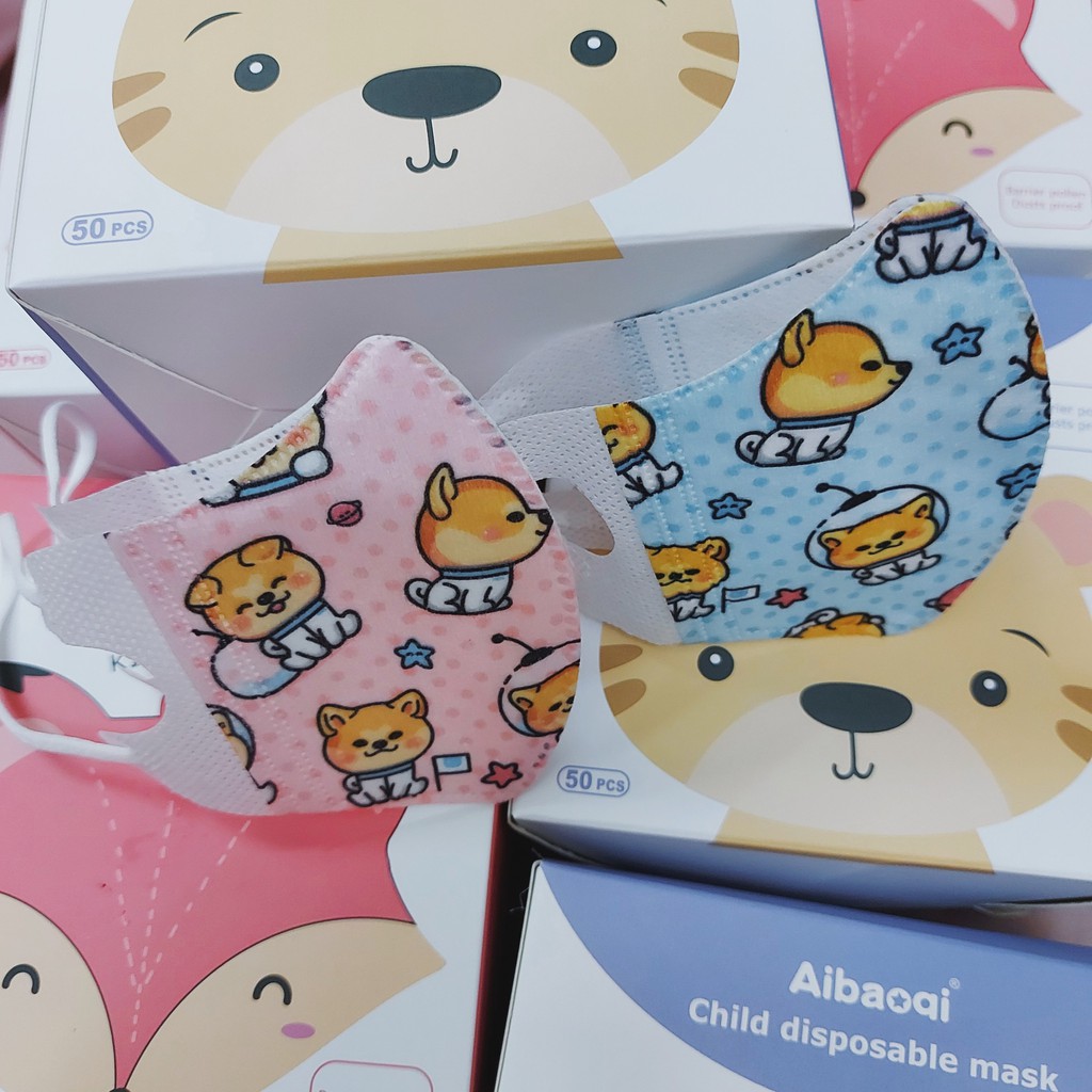 Khẩu Trang Trẻ Em 3 Lớp 3D Kháng Khuẩn, Chống Bụi Cho Bé Từ 10 tháng - 12 tuổi Hình Dễ Thương