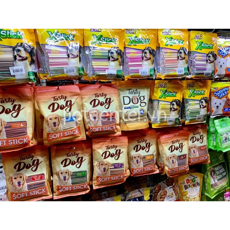 🇹🇭  Snack Que Thưởng Mềm Cho Chó PET8 Tasty Dog Soft Stick Nhiều Hương Vị 450g