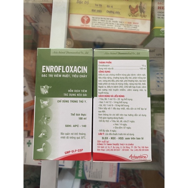 Enrofloxacin (Lọ 20ml) Đặc trị viêm ruột, tiêu chảy.