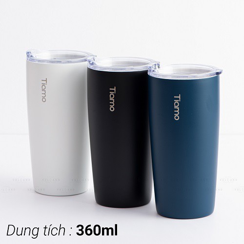 Volcano Ly cà phê trà inox phủ sứ chân không Tiamo 360ml