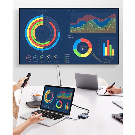 Cáp Chuyển USB Sang HDMI/ VGA Ugreen 20518 - USB 3.0 To HDMI và VGA Converter - Hàng Chính Hãng