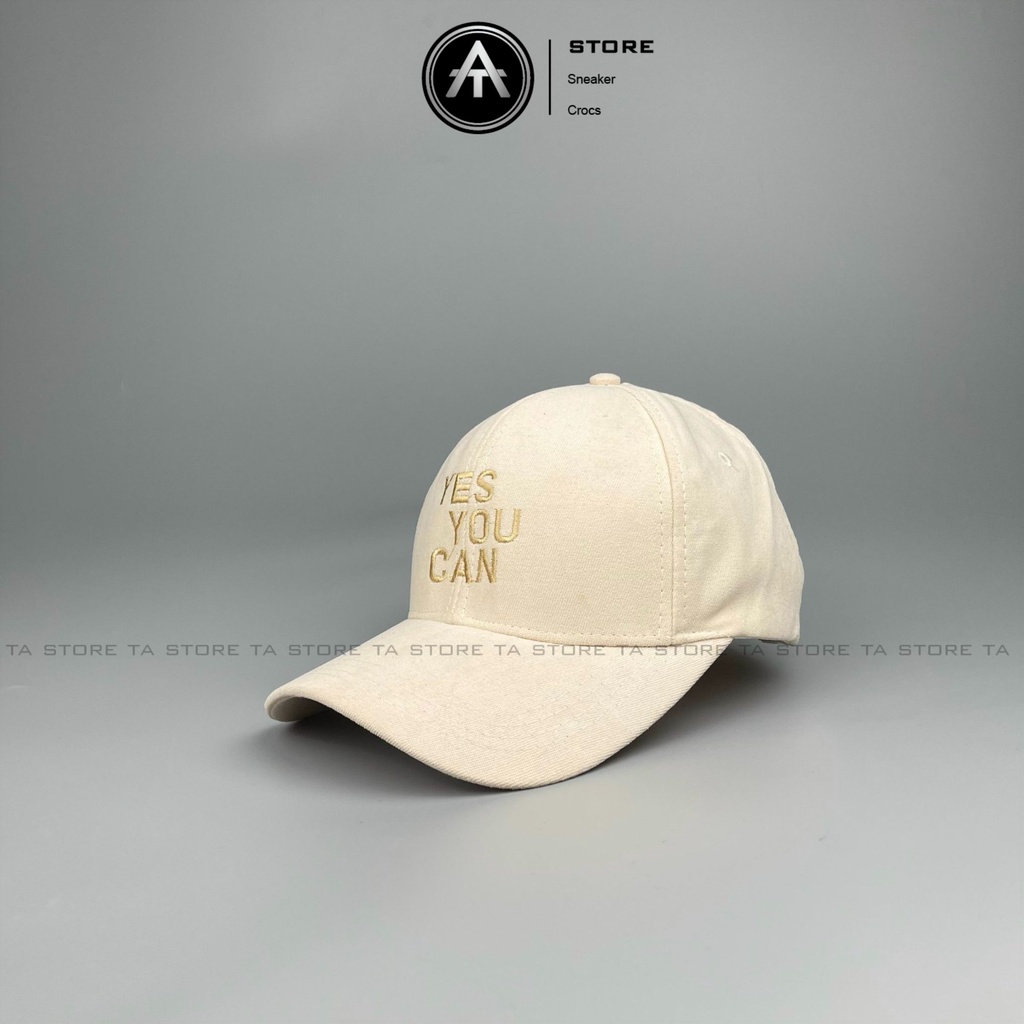 Mũ lưỡi trai thêu chữ Yes U Can chất nhung cao cấp