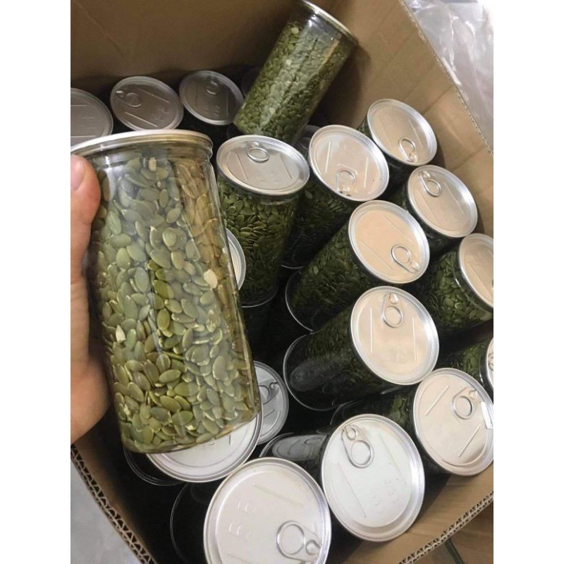 Hạt bí tách vỏ rang sẵn hộp 500g làm bánh, sữa hạt