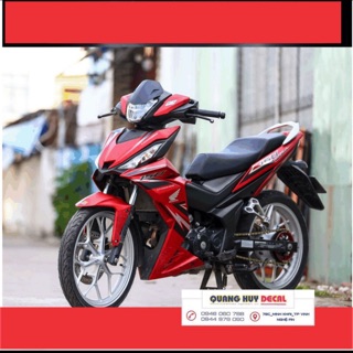 Tem xe Winner 150 đỏ chế đẹp, độ team dán phủ decal xe máy giá rẻ đẹp