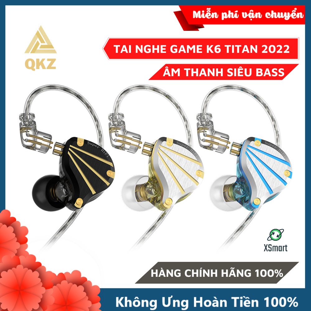 Tai Nghe Nhét Tai Kim Loại Cao Cấp K6 TITAN Pro Âm Thanh Hifi Cực Chất, Nghe Nhạc