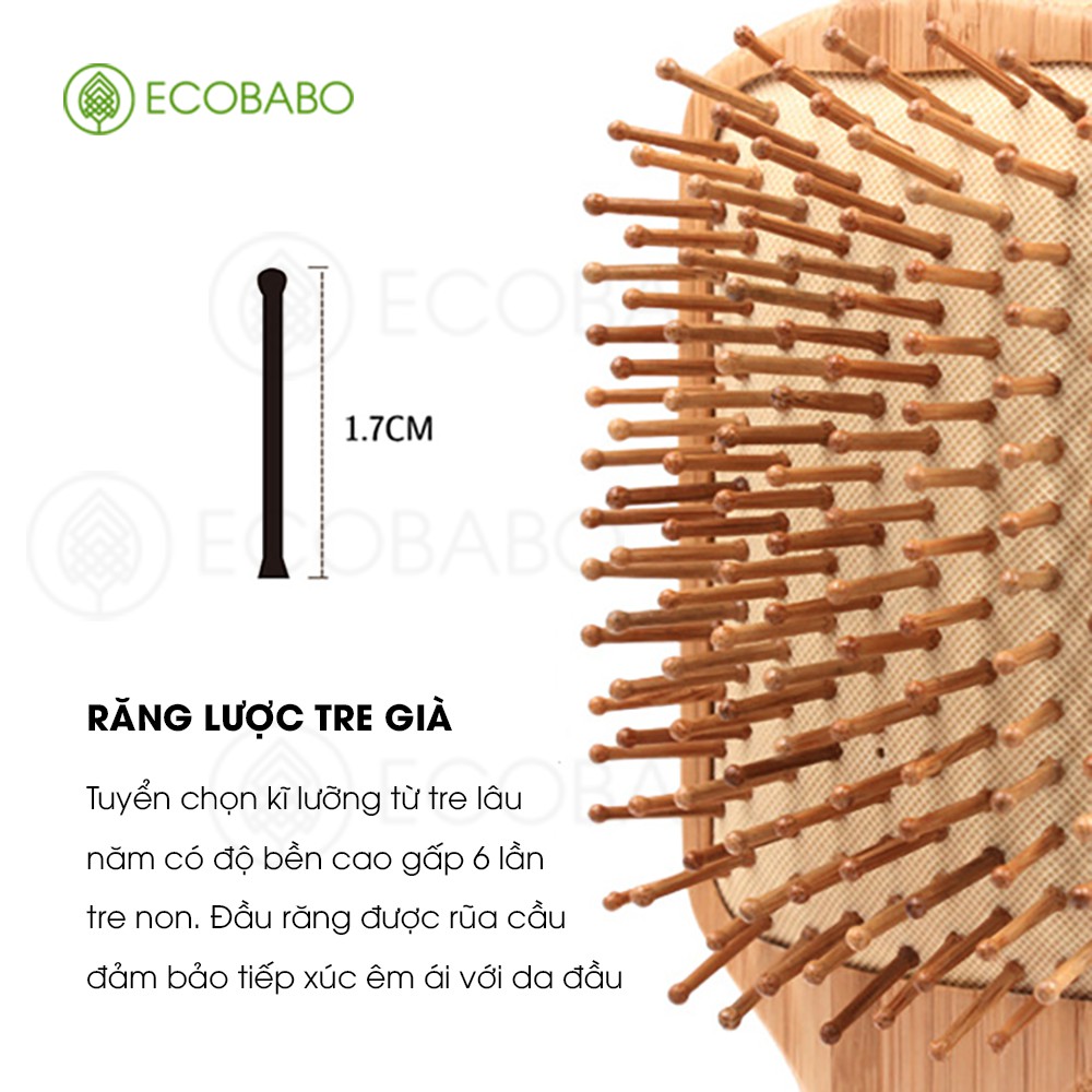 Lược gội đầu, Lược gỡ rối bằng tre tự nhiên mátxa da đầu, làm đẹp tóc